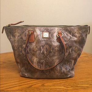 Dooney & Bourke large snakeskin zippered tote